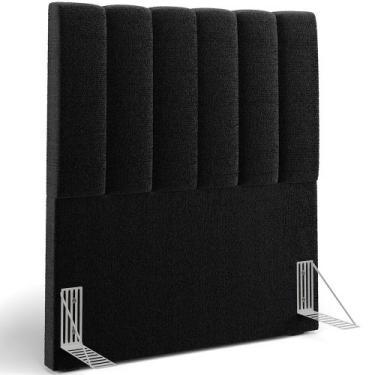 Imagem de Cabeceira Cama Box Solteiro 100 cm Dália W01 Bouclê Preto - Lyam Decor