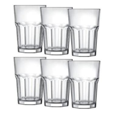 Imagem de Kit 6 Copo Vidro 350ml Trevi Mesa Posta Casa Nova Bar Cozinha Suco Dri