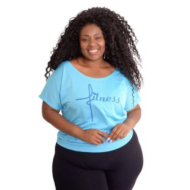 Imagem de Camiseta Feminina Plus Size Dry Fitness Blusa Academia - FR Moda Fitne