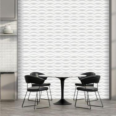 Imagem de Papel de Parede Adesivo Autocolante Decorativo Cinza Ondulado 10 METRO