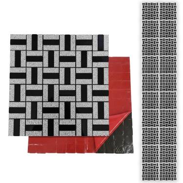 Imagem de Pastilha De Vidro Kit 20 Uni Autocolante Parede Banheiro Cozinha Decorativa Facil Aplicacao Moderna Reforma Requintado