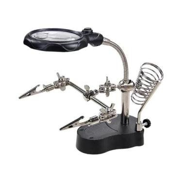 Imagem de Lupa LED Ajustável Com Suporte De Lâmpada, 2 Níveis De Regulagem De In