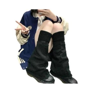 Imagem de Aquecedores De Pernas Listrados Femininos Kawaii Lolita, Meias Longas 