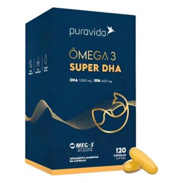 Imagem de Ômega 3 Super Dha Concentrado 120 Cápsulas Pura Vida - Puravida