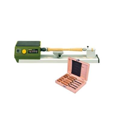 Imagem de Kit Torno Para Madeira DB250 27020 Proxxon e 5 Formões para Goiva 2857