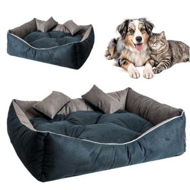 Imagem de Cama Cachorro Gigante 80x70 Caminha Grande Lavável Fofinha Azul - Maxx