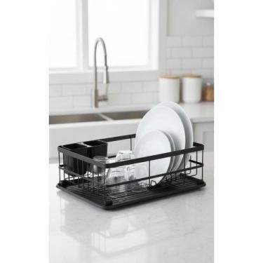 Imagem de Escorredor Louças Aço Preto 9 Pratos com Bandeja - Congratulations Sto