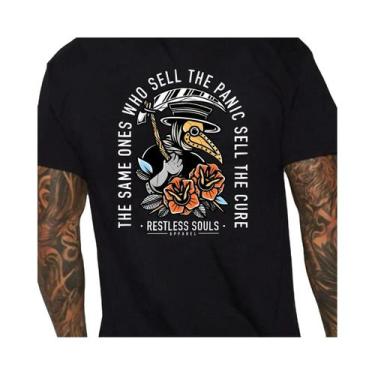 Imagem de Camiseta Casual De Algodão Para Homens, Verão, Gola Redonda, Manga Cur