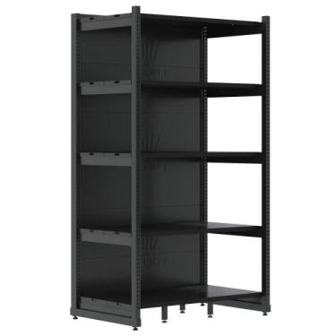 Imagem de Rack Fit Parede 1 Inicial 2,02X0,90X0,60 5 Bandejas Amapá, Preto Perfi