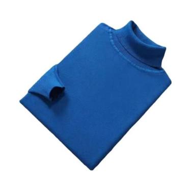 Imagem de Suéter Masculino De Gola Alta Em Mistura De Cashmere E Algodão, Tricot