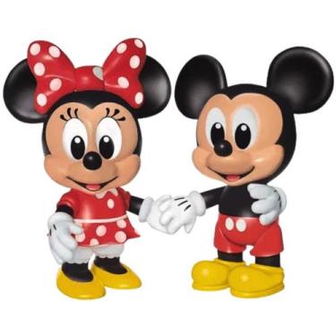 Imagem de Boneco Mickey Mouse + Boneca Minnie Infantil Original Disney Mini 12cm