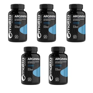 Imagem de Kit 5x Arginina 5x120 cápsulas Maltta-Unissex