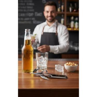 Imagem de Abridor Lata E Garrafa Aço Inox 9cm - Compacto e Resistente - Congratu