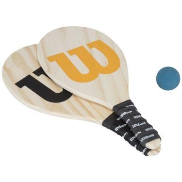 Imagem de Kit Frescobol Wilson com Capa 2 Raquetes e 1 Bolinha Preto e Laranja-Unissex