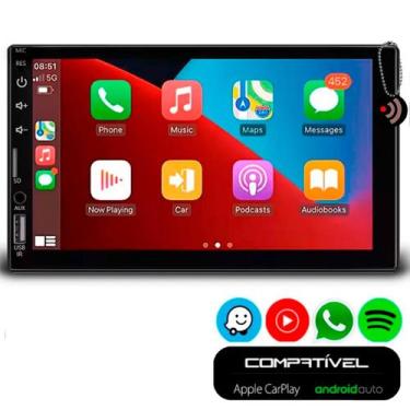 Imagem de Central Multimídia Radio Automotivo 7 Polegadas CarPlay e Android Auto