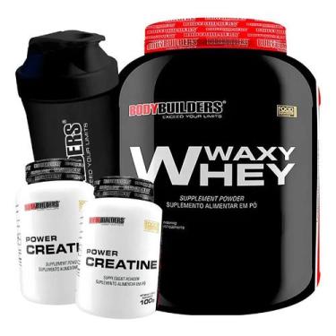 Imagem de Kit Whey Protein 2kg + 2x Creatina + Shaker Sabor Baunilha - Congratul