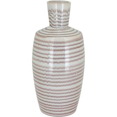 Imagem de VASO DECORATIVO ENFEITE PLANTA CERÂMICA 37x17x17cm CREME