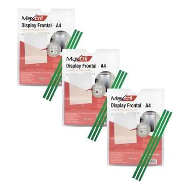 Imagem de Kit 3 Display MAXCRIL Acrílico Expositor Recado A4 Parede - 10090013