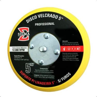 Imagem de Disco Velcrado 5 Pol 125mm 5 Furos Base Lixadeira Orbital Hookit Alta 