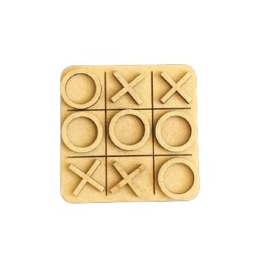 Imagem de Jogo da Velha [F031] Passatempo Divertido em MDF 3MM Natural para Lazer em Família Trov...
