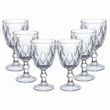 Imagem de Jogo de Taças Gamma Móveis Diamond para Servir Bebidas em Vidro de Alta Qualidade com Design Facetado 340ML Transparente
