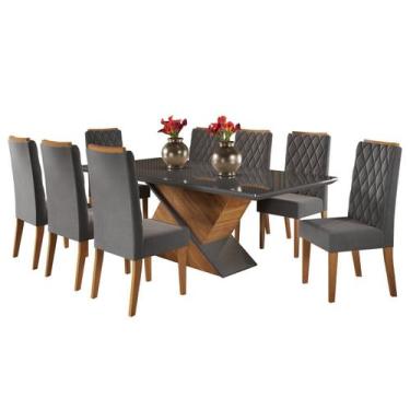 Imagem de Mesa de Jantar Retangular 200x90 Noble com 8 Cadeiras Iza - Viero