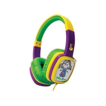 Imagem de Headphone Fone De Ouvido Infantil Oex Kids Cartoon Hp302 85Db Verde