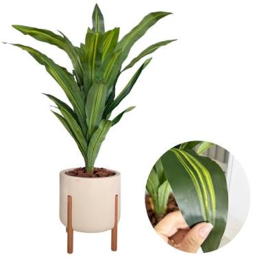 Imagem de Planta Artificial Dracena Com Vaso Luxo Decoração Folhas - - PLANDEC