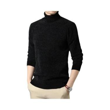 Imagem de Suéter Masculino Slim Fit De Gola Alta, Quente, Macio E Grosso, Pullov