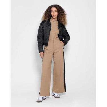 Imagem de Jaqueta puffer feminina gola larga em poliamida - enfim 115207, Preto,