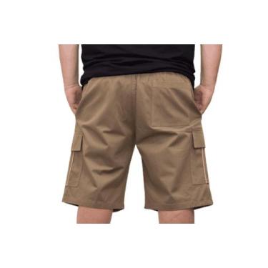 Imagem de Bermuda Plus Size Sarja / brim CARGO Masculina Slagbaai, Caqui, 5 G