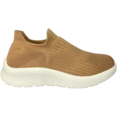 Imagem de Tênis Beira Rio Meia Feminino Conforto Flexível Estilo Casual, Nude, 3