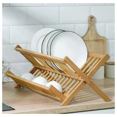 Imagem de Escorredor de Pratos de Bambu com Divisórias - 43cmx34cm - HM6723 - Nã