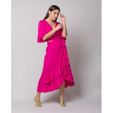 Imagem de Saia midi lira - Hipnox, G, Hot rose