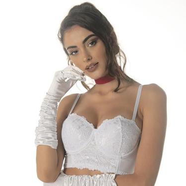 Imagem de Sutiã Cropped Rendado Com Bojo DeMillus 67839, 46, Branco