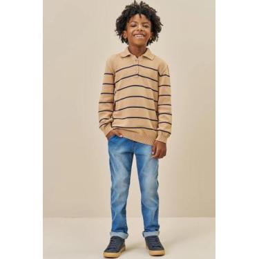 Imagem de Calça Em Malha Jeans Infantil Masculina Luc.boo 79761, Jeans azul, 8
