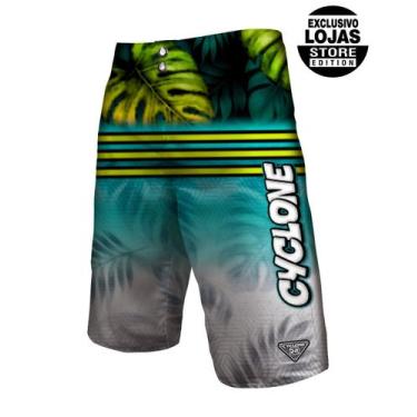 Imagem de Bermuda Cyclone Água North Shine Flowers, Verde, Azul, 44