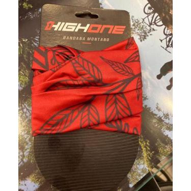 Imagem de Bandana Highone vermelha com detalhes em cinza. - High One