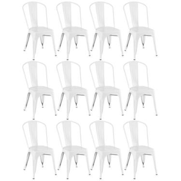 Imagem de Kit 12 Laráz Cadeiras Iron Tolix Industrial Branco - Laraz