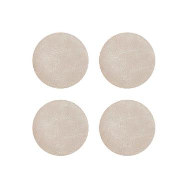 Imagem de Porta Copos Ravena Marble Natural 4 Peças Redondo em PVC Dupla Face para Mesa Copa & Cia