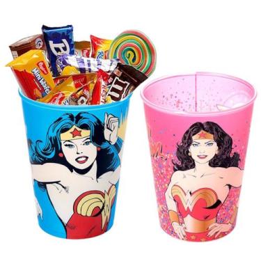 Imagem de Kit 2 Copos de Suco Refri Mulher Maravilha 320ML Plasútil - Plasutil
