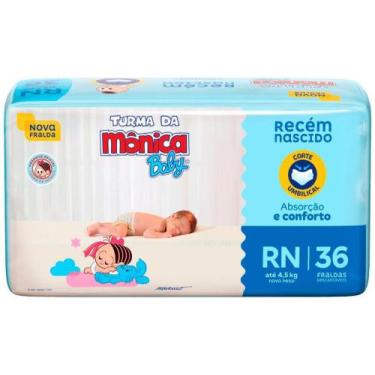 Imagem de Fralda Turma da Mônica Baby Tam. RN até 4,5kg - 36 Unidades