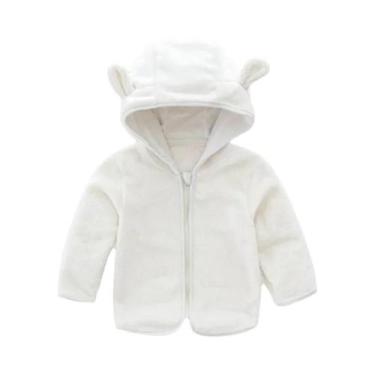 Imagem de Casaco Com Capuz Para Bebê Menina, Manga Comprida, Cor Sólida, Jaqueta