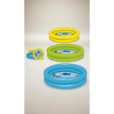 Imagem de Piscina Inflável Infantil 2 Anéis 28 Litros Fundo Estampado - Congratu