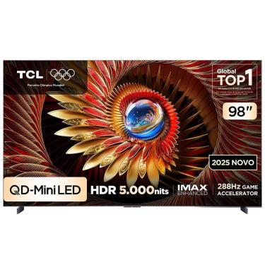 Imagem de Smart TV 4K TCL Premium QD-Mini LED 98” Polegadas com Google TV, Zero Border, Dolby Vision IQ, Audio Bang e Olufsen - 98C8K