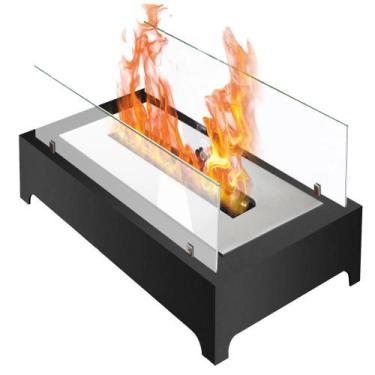 Imagem de Lareira Ecológica Completa Aquecedor Armação de Metal Com Vidro Temper