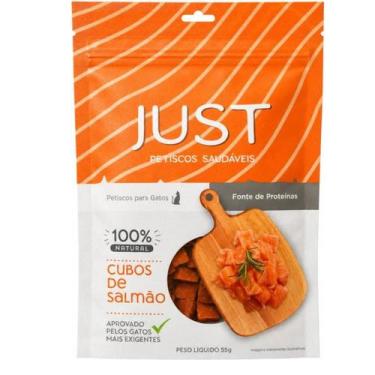 Imagem de Petisco Natural Para Gatos Just Cubos De Salmão 75g