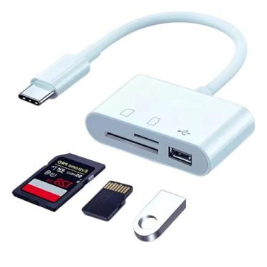 Imagem de Leitor De Cartão SD USB C Para TF Adaptador Multiporta - Sem marca
