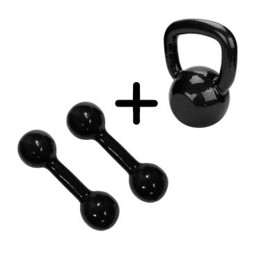 Imagem de Kit Kettlebell de 6 kg + Par de halter 4kg-Unissex