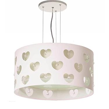 Imagem de LUSTRE INFANTIL PENDENTE CORAÇÕES C/CRISTAIS BRANCO 30X16